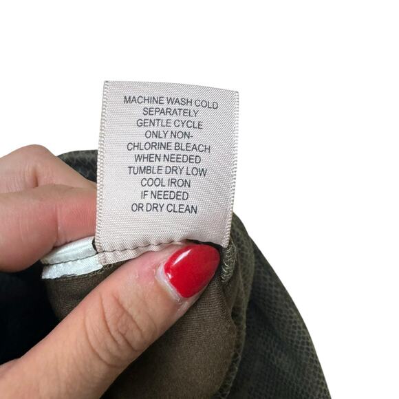 Philosophy NWT Olive Brown Snakeskin Print Faux Leather Pull On Skinny Pants - Picture 14 of 16